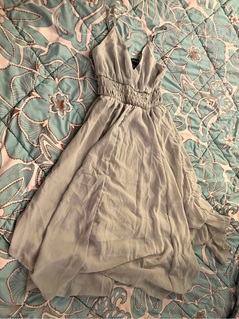 Mint green Sleeveless V-Neck Chiffon Midi Dress
